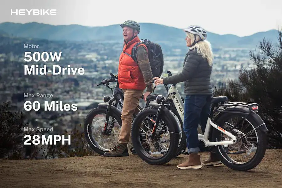 Heybike - ALPHA Mid Drive Fat Tire Commuter Step Over Ebike with 60m Max Range 28mph Max Speed Torque Sensor - HBK-Alpha-Trapez-BK - Image 4