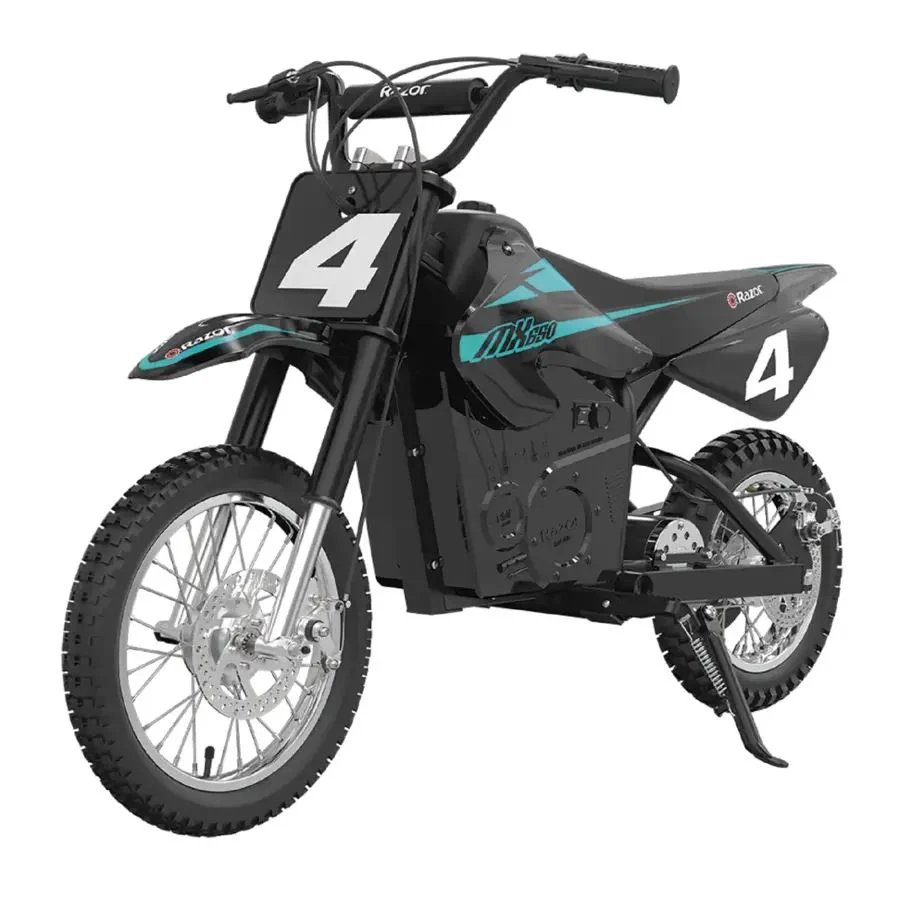 Razor - MX650 Dirt Rocket eBike w/ 10 miles Max Operating Range and 17 mph Max Speed - Black/Teal - 15165045 - Image 4