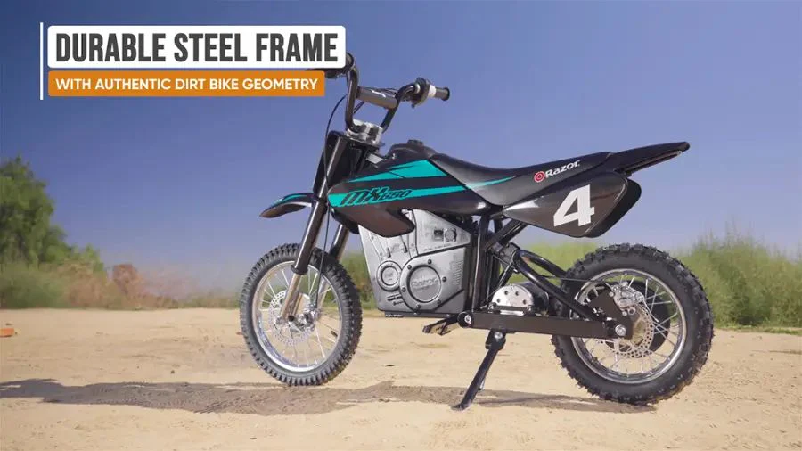 Razor - MX650 Dirt Rocket eBike w/ 10 miles Max Operating Range and 17 mph Max Speed - Black/Teal - 15165045 - Image 5